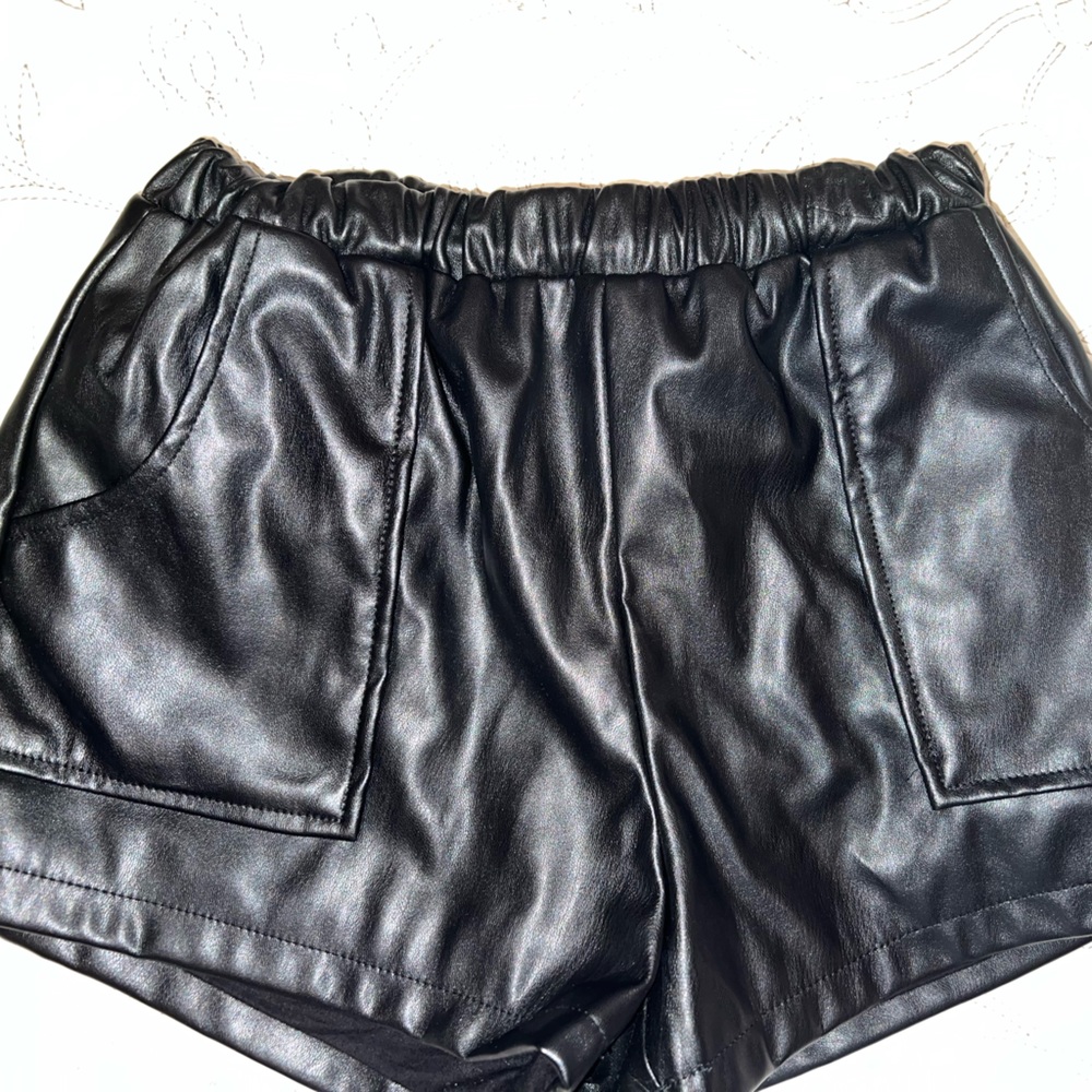 Leather shorts